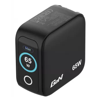 Verbatim Mini GaN įkroviklis 65W su ekranu, vidinis, AC, 20 V, juodas