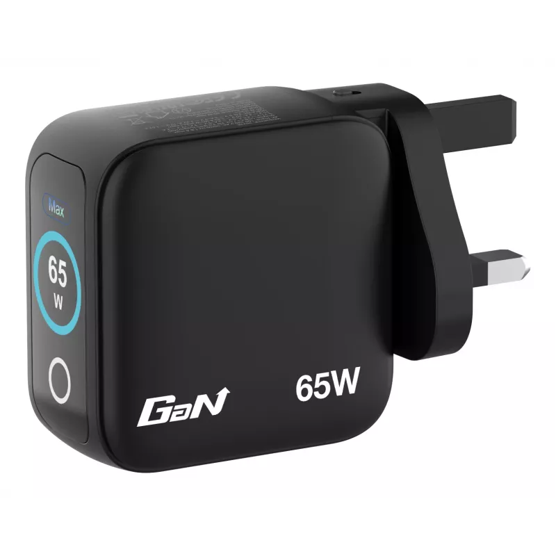 Verbatim Mini GaN įkroviklis 65W su ekranu, vidinis, AC, 20 V, juodas