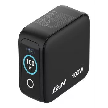 Verbatim Mini GaN įkroviklis 100W su ekranu, AC, 20 V, juodas