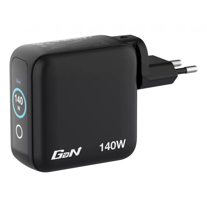 Verbatim Mini GaN įkroviklis 140W su ekranu, patalpų, AC, 28 V, juodas