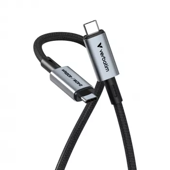 Verbatim Sync & Charge USB C į USB C 240W 40 Gbps 120 cm, 1,2 m, USB C, USB C, USB4 Gen 2x2, 40 Gbit/s, Juoda