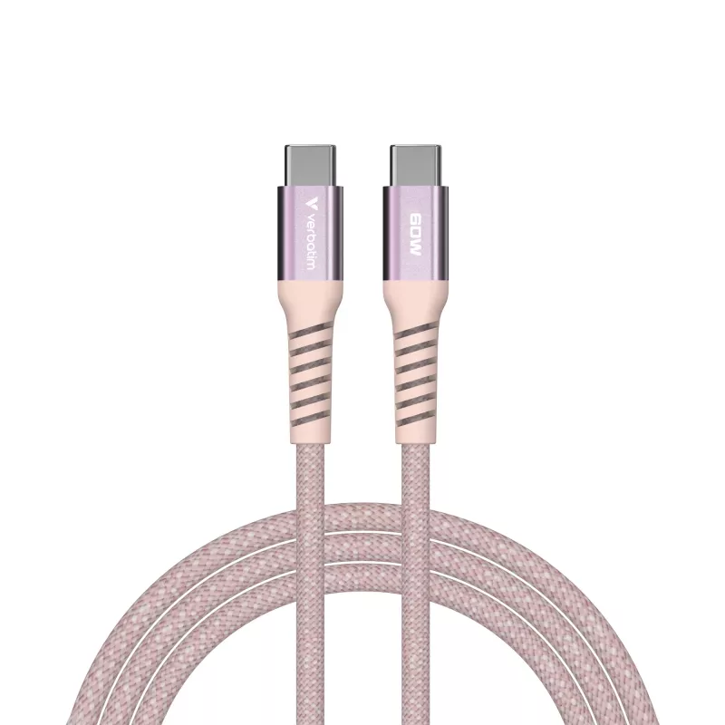 Verbatim Sync & Charge Magnetic Cable 60W USB-C į USB-C 120 cm rožinė