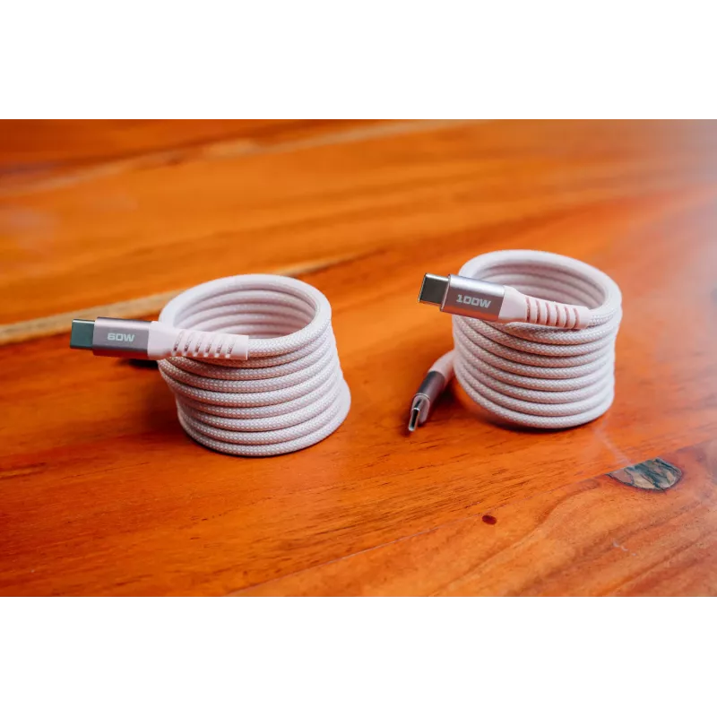 Verbatim Sync & Charge Magnetic Cable 60W USB-C į USB-C 120 cm rožinė