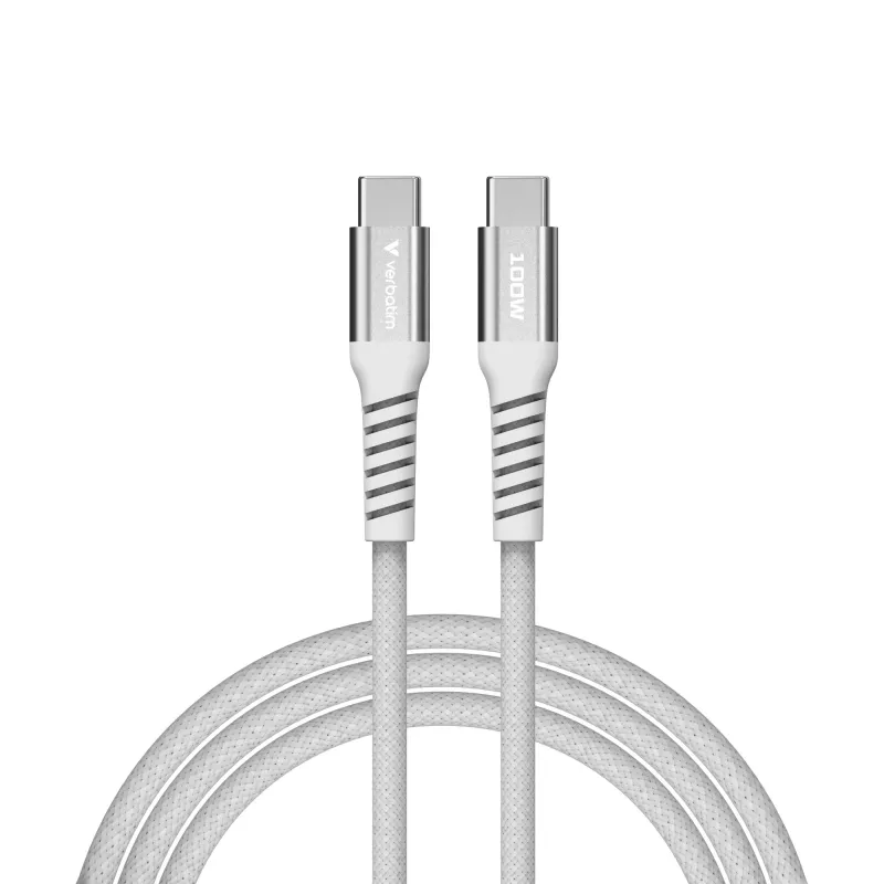 Verbatim Sync & Charge Magnetic laidas - 100W USB-C į USB-C 120 cm pilka