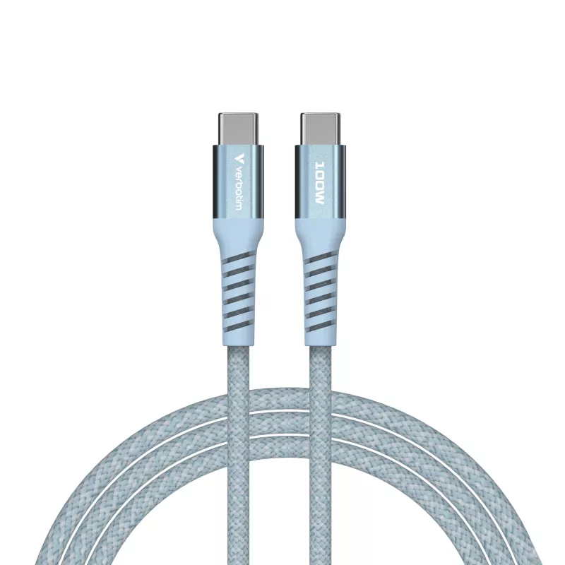 Verbatim Sync & Charge Magnetic laidas - 100W USB-C į USB-C 120 cm mėlynas
