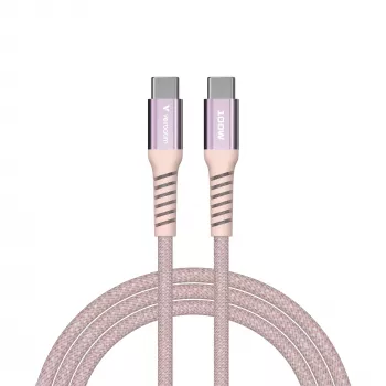 Verbatim Sync & Charge magnetinis kabelis – 100W USB-C į USB-C 120 cm rožinis