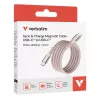 Verbatim Sync & Charge magnetinis kabelis – 100W USB-C į USB-C 120 cm rožinis