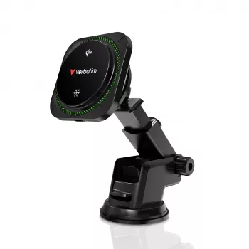 Verbatim Charge 'n' Drive Qi2 belaidis automobilinis magnetinis RGB įkroviklis