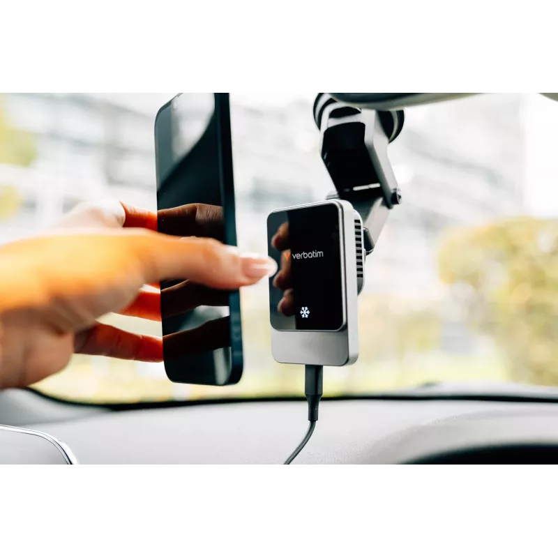 Verbatim Charge 'n' Drive magnetinis belaidis automobilinis įkroviklis, automatinis, USB, belaidis įkrovimas, 1 m, juodas