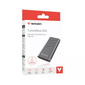 Verbatim TurboMetal SSD USB4 1 TB USB Type-C USB4 Gen 2x2 sidabrinis