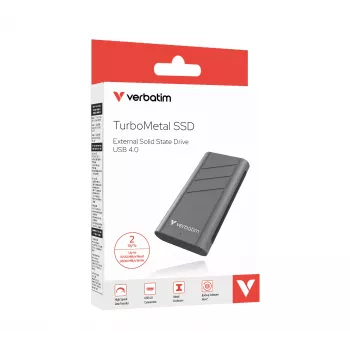 Verbatim TurboMetal SSD USB4 2TB USB Type-C USB4 Gen 2x2 sidabrinis