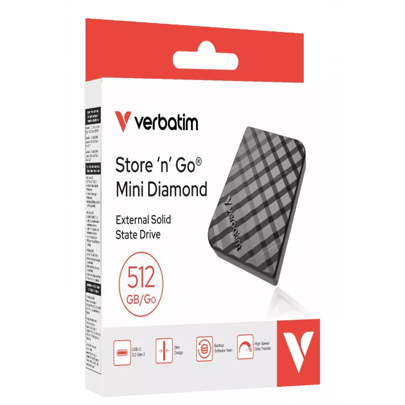 Verbatim Store 'n' Go Mini Diamond USB-C 512GB Juodas