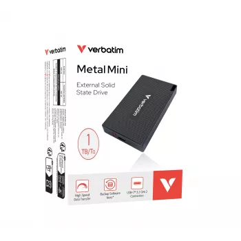 Verbatim Metal Mini SSD USB-C 3.2 Gen 2 1 TB, pilka