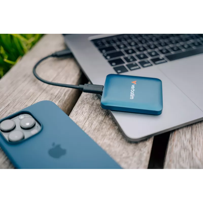 Verbatim SnapBack SSD 2TB Blue Metallic, 2 TB, USB Type-C, USB 3.2 Gen 2x2, 2000 MB/s, 20 Gbit/s, mėlyna