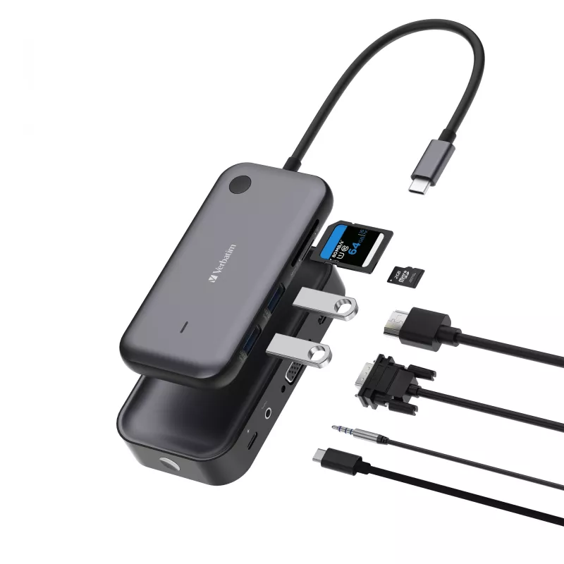Verbatim Share My Screen 1080p USB-C belaidis vaizdo adapteris su stotimi WDA-01