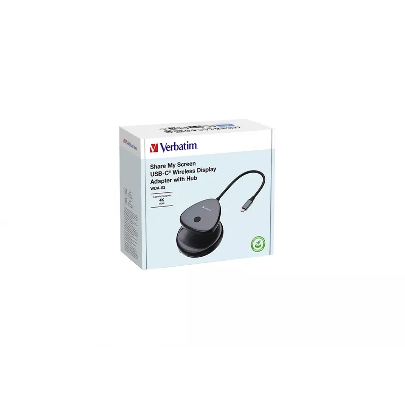 Verbatim Share My Screen USB-C belaidis vaizdo adapteris 4K su stotele WDA-02