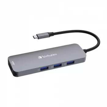 Verbatim CMH-08 USB-C 8 prievadų stebulė, 5000 Mbit/s, sidabrinė