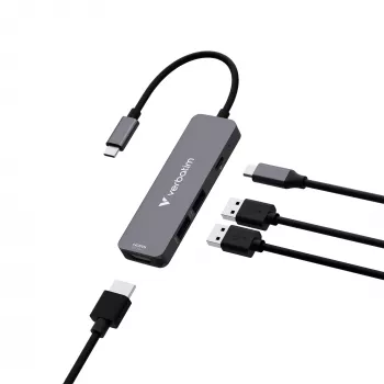 Verbatim USB-C Essentials Multiport Hub 4 prievadai: HDMI, USB-C PD, USB-A 3.2 Gen 1, USB-A
