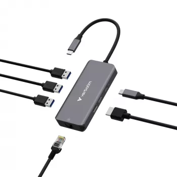 Verbatim USB-C Essentials Multiport Hub 6 prievadų: RJ45, HDMI, USB-C PD, 3 x USB-A 3.2 Gen 1