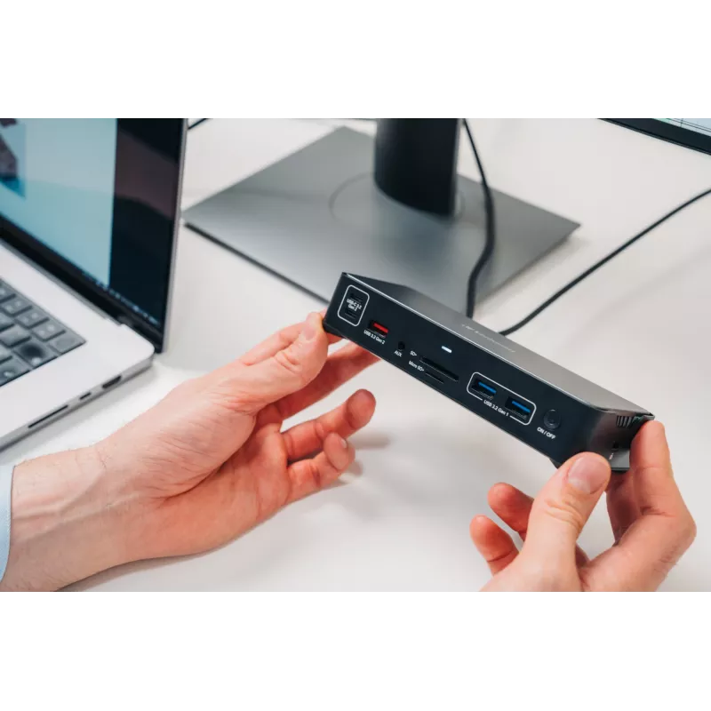 Verbatim CDS-15 laidinė USB 3.2 Gen 1 (3.1 Gen 1) Type-C stotelė, juoda, pilka