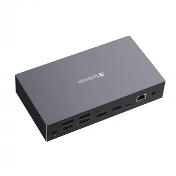 Verbatim CDS-17 laidinė USB 3.2 Gen 1 (3.1 Gen 1) Type-C stotelė, juoda, pilka