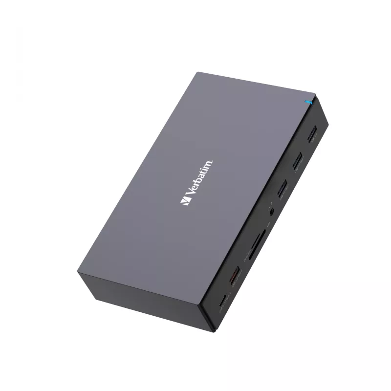 Verbatim CDS-17 laidinė USB 3.2 Gen 1 (3.1 Gen 1) Type-C stotelė, juoda, pilka