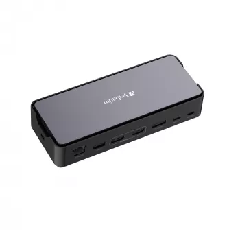 Verbatim CDS-15S laidinis USB 3.2 Gen 1 (3.1 Gen 1) Type-C dokų stotelė, juoda, pilka
