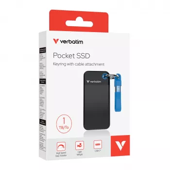 Verbatim Pocket SSD USB 3.2 Gen 2 1TB juoda/mėlyna
