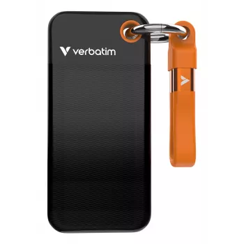 Verbatim Pocket SSD USB 3.2 Gen 2 1TB juodai oranžinis, 1 TB, USB Type-C, 3.2 Gen 2 (3.1 Gen 2), 1000 MB/s, 10 Gbit/s, juoda, oranžinė