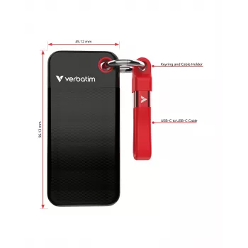 Verbatim Pocket SSD USB 3.2 Gen 2 2TB juodas/raudonas