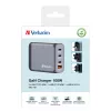 Verbatim GNC-100 GaN įkroviklis 100W su 2 x USB-C PD 100W / 1 x USB-C PD 65W / 1 x USB-A QC 3.0 (ES/JK/JAV)