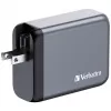Verbatim GNC-100 GaN įkroviklis 100W su 2 x USB-C PD 100W / 1 x USB-C PD 65W / 1 x USB-A QC 3.0 (ES/JK/JAV)