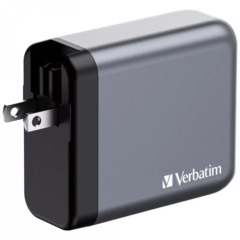 Verbatim GNC-140 GaN 140W įkroviklis su 2x USB-C PD 140W / 1x USB-C PD 20W / 1x USB-A QC 3.0 (EU/UK/US)