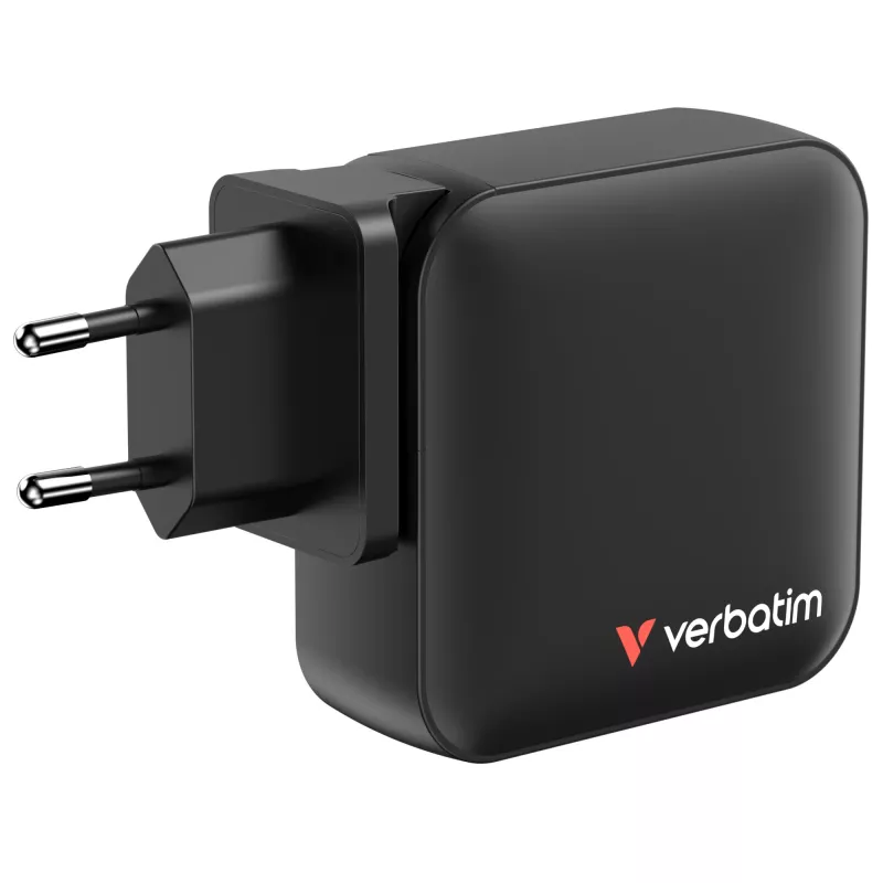 Verbatim Mini GaN įkroviklis 165W 4 prievadai su US kištuku ir EU bei UK adapteriais