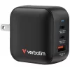 Verbatim Mini GaN Įkroviklis 70W 3 Prievadai su US kištuku bei EU ir UK adapteriais