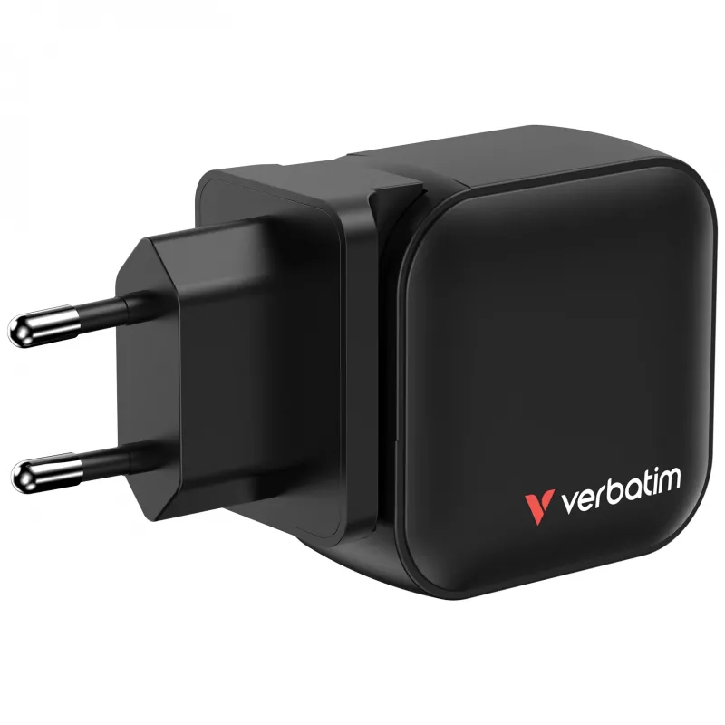 Verbatim Mini GaN Įkroviklis 70W 3 Prievadai su US kištuku bei EU ir UK adapteriais
