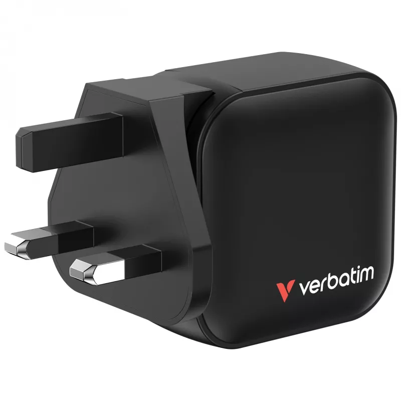 Verbatim Mini GaN Įkroviklis 70W 3 Prievadai su US kištuku bei EU ir UK adapteriais