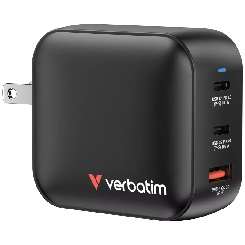 Verbatim GaN 100W universalus greitasis įkroviklis juodas