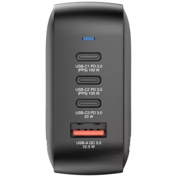 Verbatim Mini GaN Įkroviklis 100W 4 Prievadai US Kištukas su EU ir UK Adapteriais
