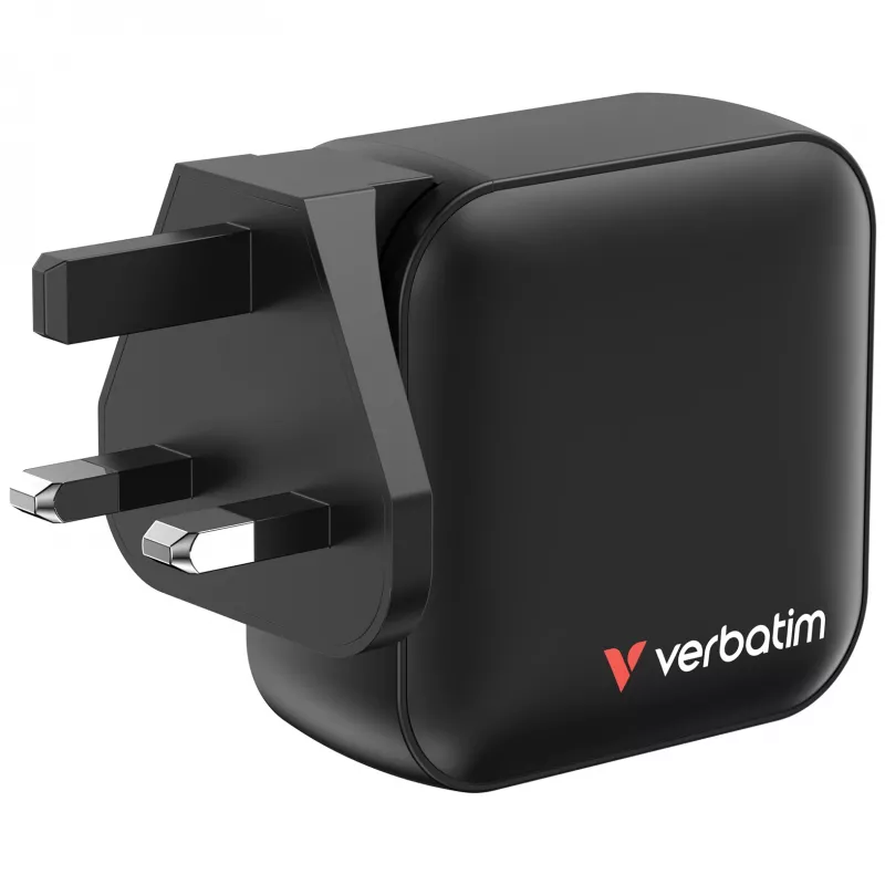 Verbatim Mini GaN Įkroviklis 100W 4 Prievadai US Kištukas su EU ir UK Adapteriais