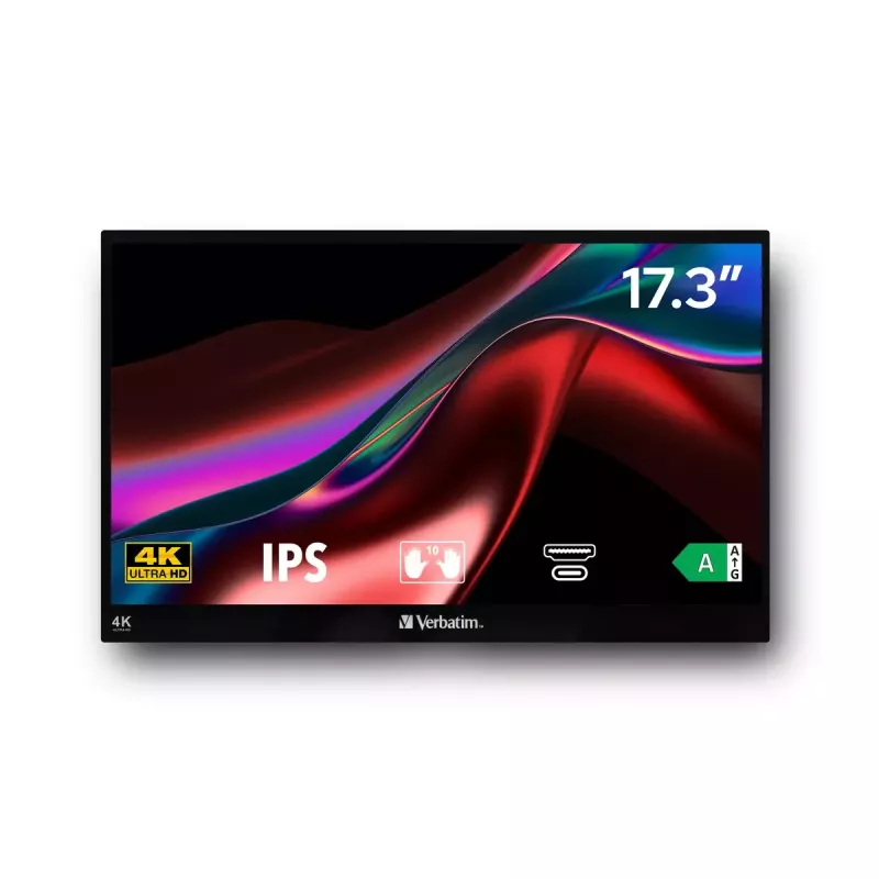 Monitorius Verbatim nešiojamas liečiamasis 17,3 colio 4K Ultra HD LCD 3840 x 2160