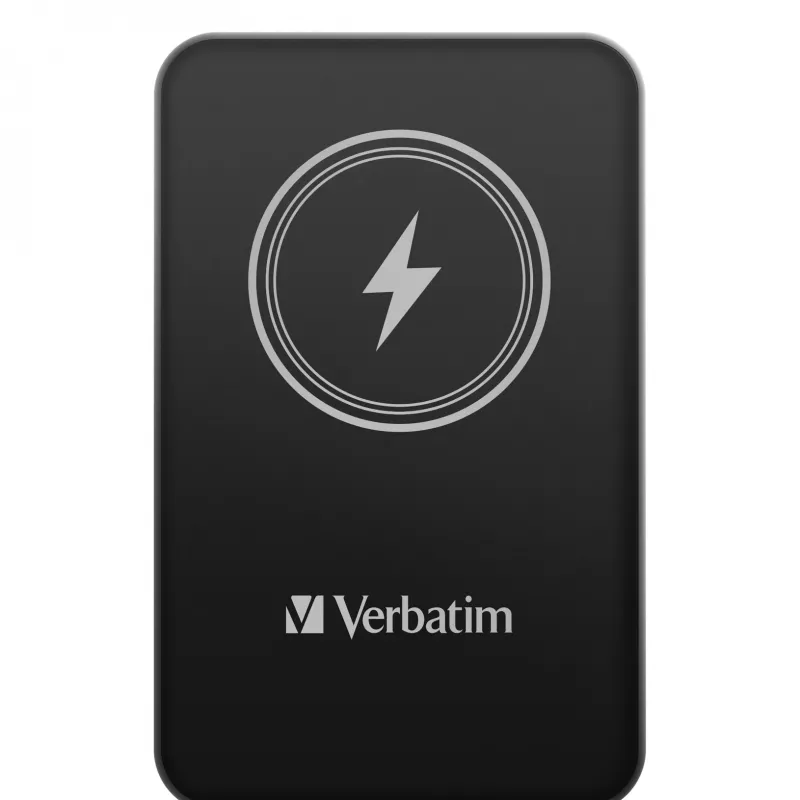Nešiojamas power bank VERBATIM Charge AnA Go 5000mAh magnetinis belaidis, juodas