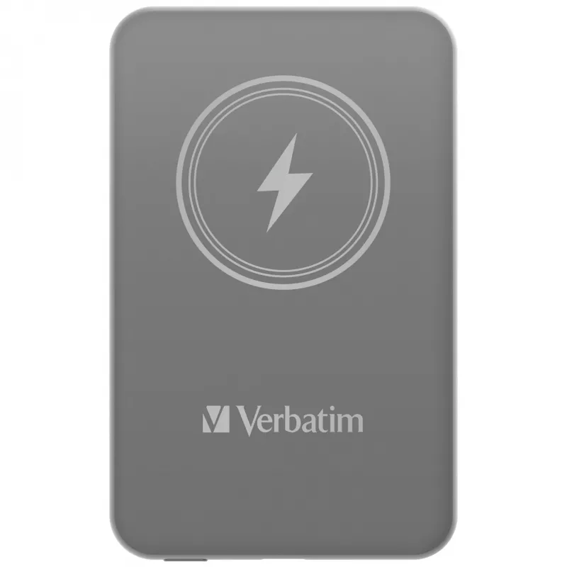 Verbatim Charge 'n' Go belaidis magnetinis powerbank 5000 mAh pilkas