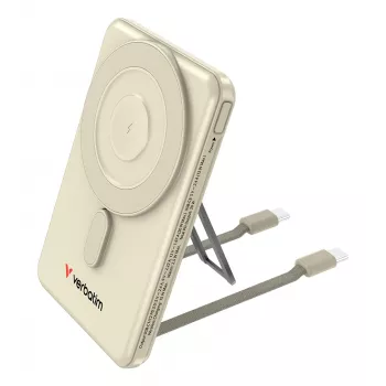 Verbatim Charge'n'G0 2C Power Bank 5000 mAh Auksinis, belaidis įkrovimas, 20 W