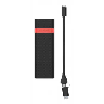 Verbatim M.2 NVMe SSD korpuso rinkinys, SSD korpusas, M.2, PCI Express, 10 Gbit/s, USB jungtis, juoda, raudona