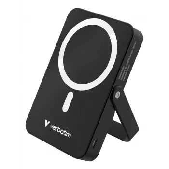 Verbatim Charge 'n' Go belaidis magnetinis maitinimo bankas su stovu - 10000 mAh Juoda