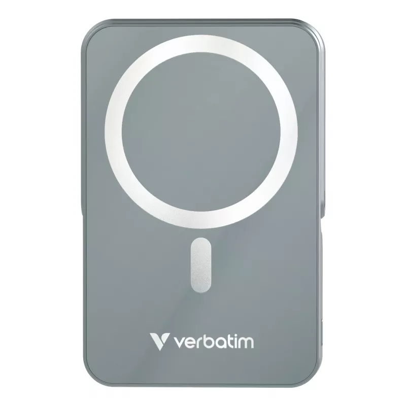 Verbatim Charge 'n' Go belaidė magnetinė Power Bank su stovu - 10000 mAh Pilka