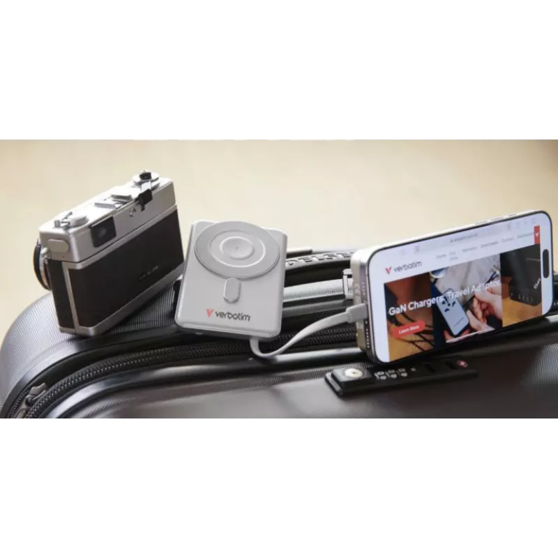 Verbatim Charge'n'Go 2C Power Bank 5000 mAh sidabrinis