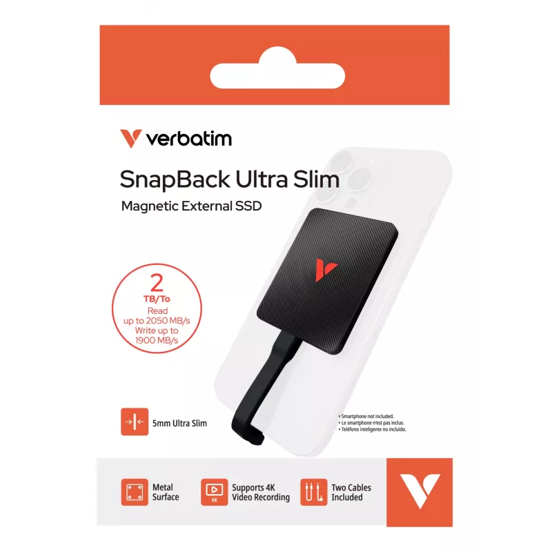 Verbatim SnapBack Ultra Slim SSD 2TB USB Type-C USB 3.2 Gen 2x2 Juoda