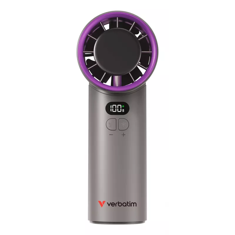 Nešiojamas ventiliatorius Verbatim Cool’n’Go IceTouch pilkai violetinis